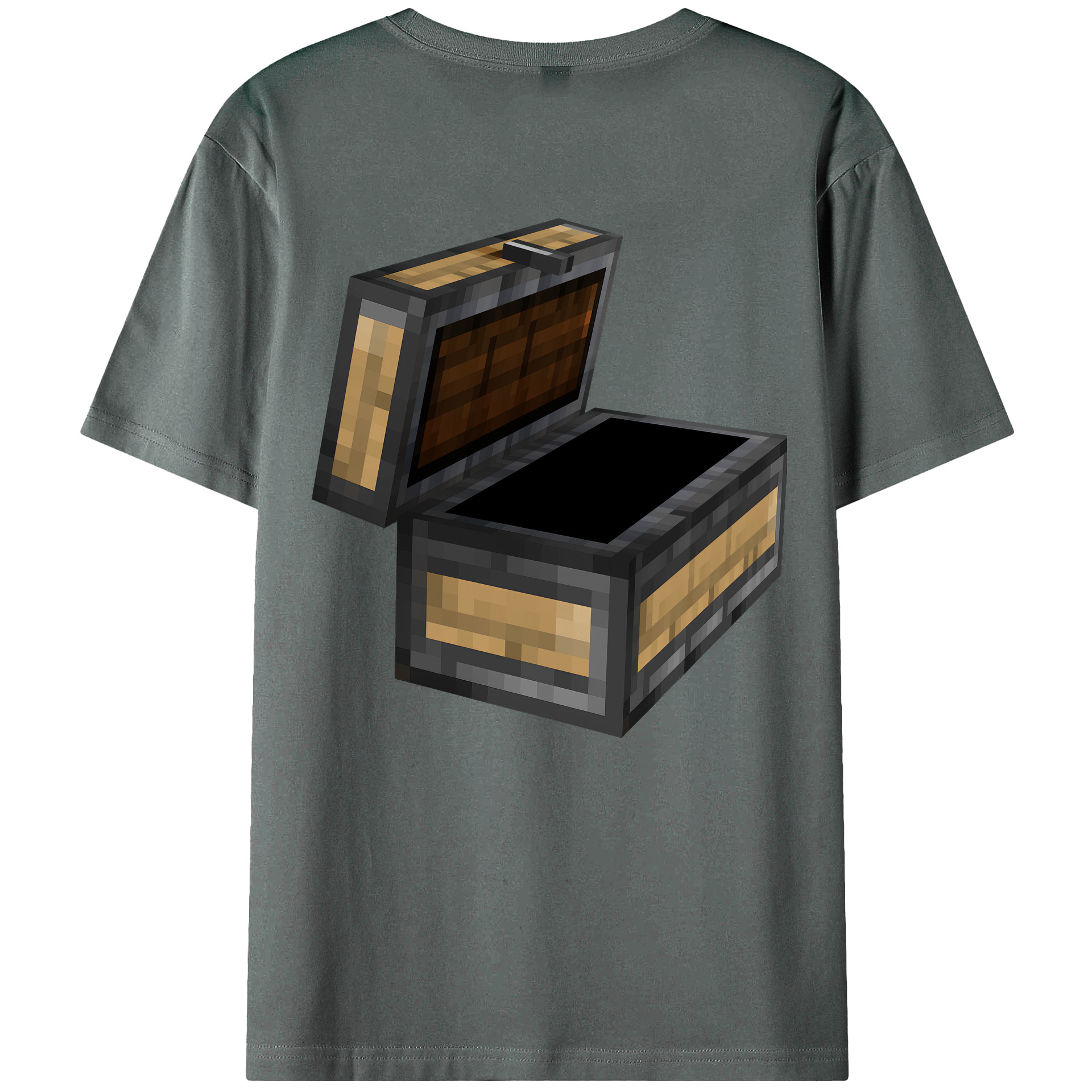 （画像用） マインクラフト ブロックの世界 Minecraft MC Block world 綿100％ メンズ半袖Tシャツ（バックプリント） 通気性